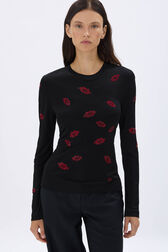 Long-sleeved jersey top Black details view 1