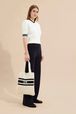 Women Crochet Bag Ecru front worn view