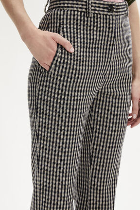 Pantalon à carreaux en jersey Carreaux noir/blanc vue de détail 2