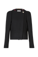 Blouson court noir en laine mélangée Noir vue de face