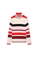 Polo neck sweater or jumper Multico striped front view