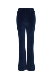 Pantalon coupe flare en velours Bleu canard vue de face