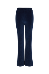 Flared velvet trousers Blue duck front view