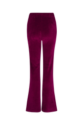 Flared velvet trousers Rasberry back view