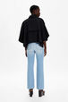 Cape crop gabardine femme Noir vue portée de dos