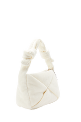 Camera Demi-Pull medium knit bag Cream back view