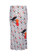 Jupe midi twill motif cerise femme Baby blue vue de face