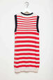 Striped Girl Sleeveless Dress Red/vanilla back view