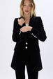 Longline Velvet Jacket Black details view 1