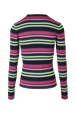 Women Multicolor Striped Sweater Multico black striped back view