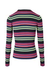 Pull rayé multicolore femme Multico raye noir vue de dos