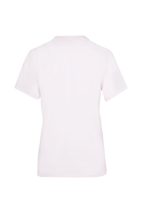 Women Rhinestone Print Cotton T-Shirt Baby pink back view