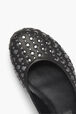Black Leather Ballerinas With Studs Black details view 1