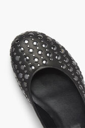 Black Leather Ballerinas With Studs Black details view 1