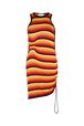 Short striped tank dress Orange front view