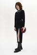 Women's High-Waisted Midi Knit Wool Skirt Black details view 1