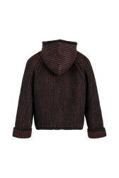Hoodie lurex femme Raye noir/bronze vue de dos