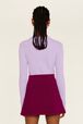 Mini jupe maille milano femme Fuchsia vue portée de dos