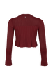 Bell Sleeve Crew-Neck Top Claret back view