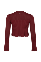 Bell Sleeve Crew-Neck Top Claret back view
