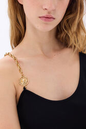 Midi strap dress with chain detail Black details view 2