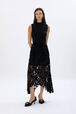 Sleeveless knitted sweater Black front worn view