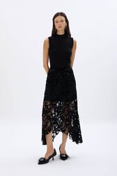 Sleeveless knitted sweater Black front worn view
