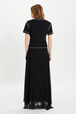 Long chiffon skirt Black back worn view