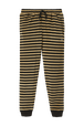 Women Velvet Jogging Pants Striped black/khaki front view