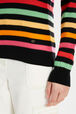 Striped long-sleeved crew-neck sweater Multico striped details view 1