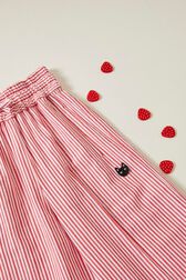 Pantalon fille rayé Rouge/blanc vue de détail 1