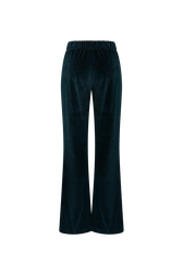 Flared velvet trousers Dark green back view