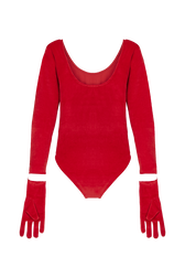 Body velours femme Rouge vue de dos