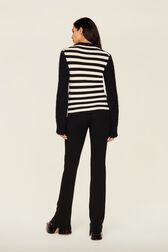 Women Jane Birkin Sweater Black/white back worn view