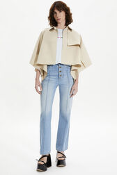 Cape crop gabardine femme Beige vue portée de face