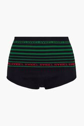 Multicolored Stripes Panties Green back view