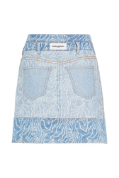 Zebra denim mini skirt Blue back view