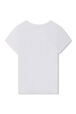 Rhinestone illustration T-shirt White back view