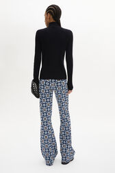 Long-Sleeved Turtleneck Jumper Black back worn view