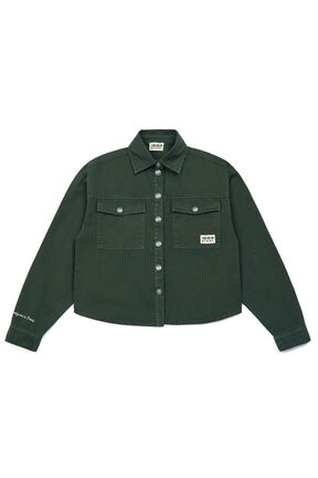 Chemise courte oversize fille - BONTON x Sonia Rykiel Kaki vue de face