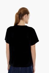 Women Velvet T-shirt Black details view 2