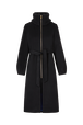 Women Double-sided Long Wool and Cashemere Coat Black front view