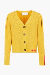 Wool Cardigan SR Yellow front view