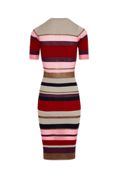 Wool and Lurex Striped Dress Multico striped back view