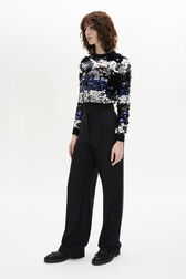 Cool Wool High-waisted Trousers Black details view 1