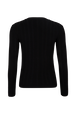 Open Knit V-Neck Cardigan Black back view
