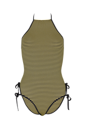 One-piece swimsuit Gold/black front view