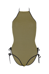 One-piece swimsuit Gold/black front view