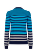 Pull rayé col rond à manches longues Rayures bleu/silver vue de dos