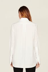 Women Poplin Shirt White back worn view
